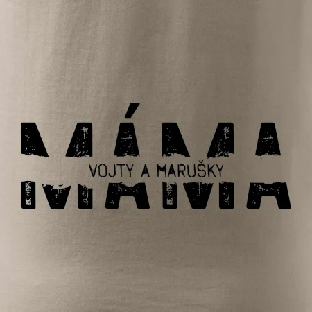 Černý nápis máma a jména dětí