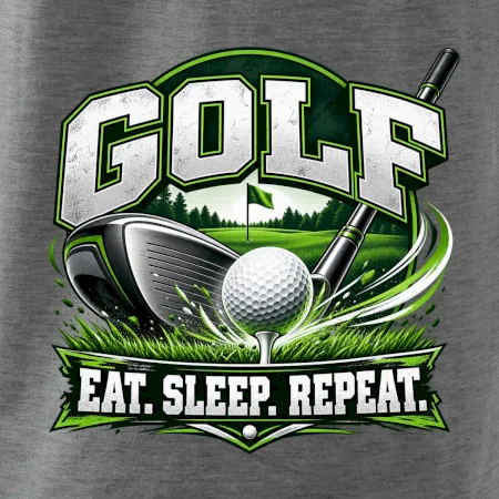 Golfová hůl s míčkem eat sleep repeat