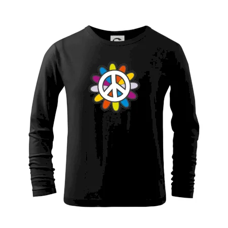 Peace symbol s kreslenou květinou