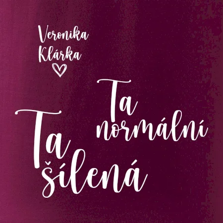 Párové mikiny Ta normální - Ta šílená (nápis na prsu a vaše jména na rukávu)