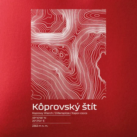 Kôprovský štít - vrstevnice v obdélníku