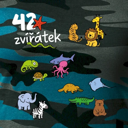 Tričko + 42 nažehlovacích zvířátek
