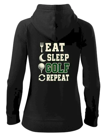 Eat sleep golf repeat typografie