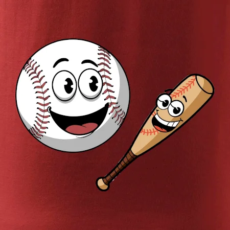 Parové triko - baseballová pálka a míček