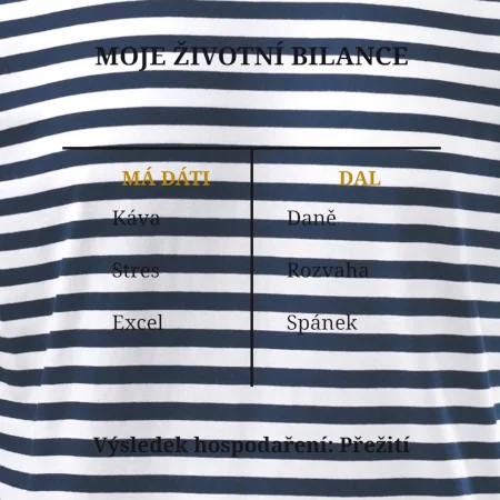 Moje životní bilance má dáti dal