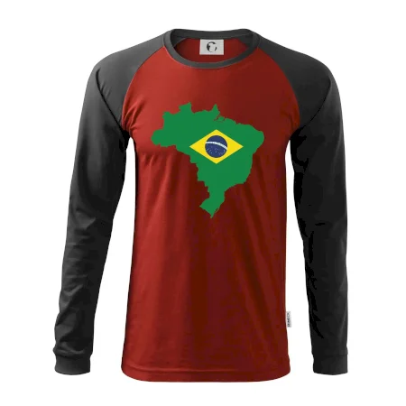Brazílie vlajka v mapě