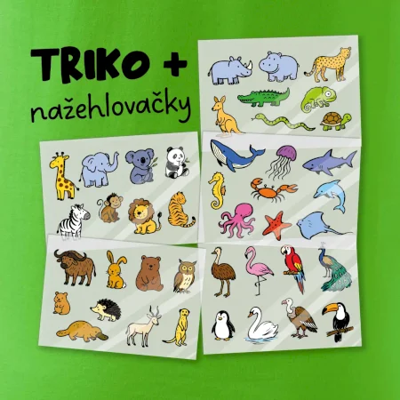 Tričko + 42 nažehlovacích zvířátek