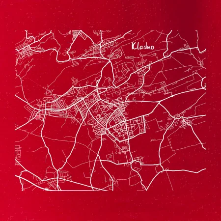 Černobílá mapa Kladno