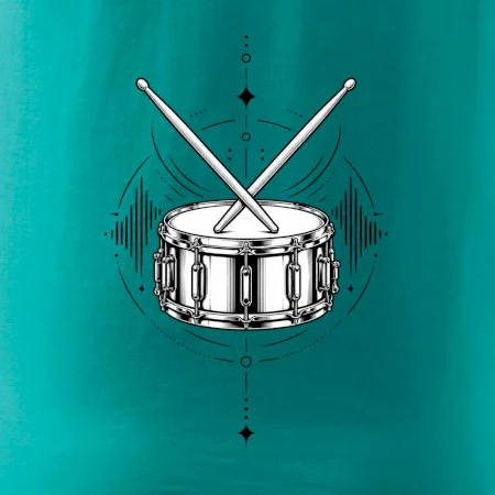Symetrický buben s paličkami - minimalistická rytmická grafika