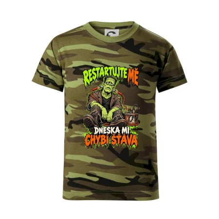 Vybitý Frankenstein s kabely od autobaterie