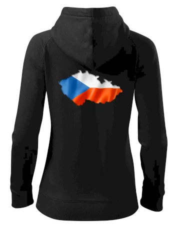 Česká vlajka v obrysu republiky