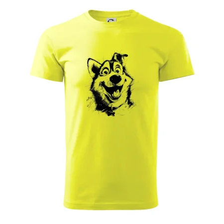 Černobílá karikatura husky