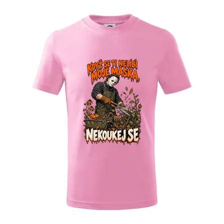 Maskovaný hororový zahradník se zahradními nůžkami