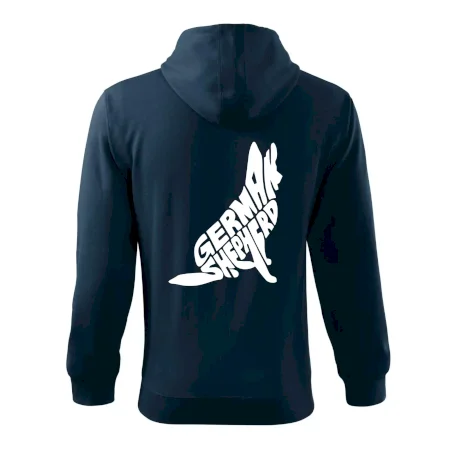 Německý ovčák sedící napis