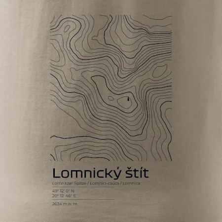 Lomnický štít - vrstevnice v obdélníku