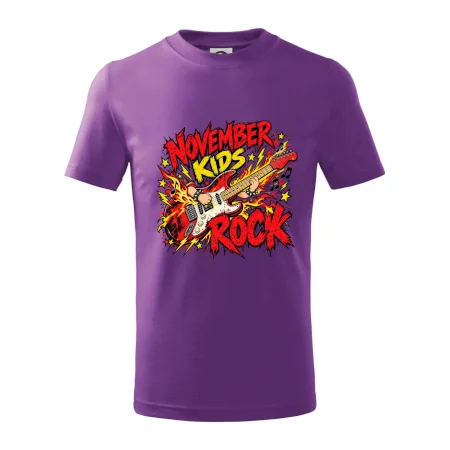 Rocková listopadová kytara s dětskými rukama