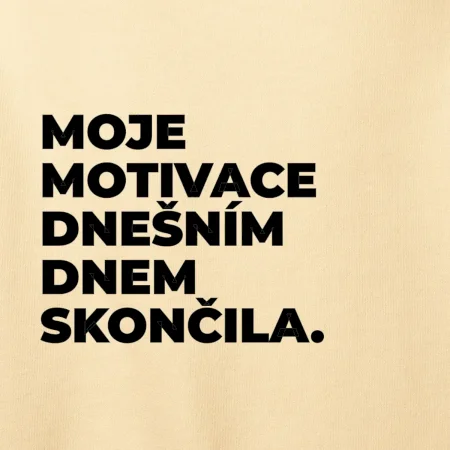 MOJE MOTIVACE DNEŠNÍM DNEM SKONČILA.
