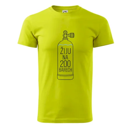 Žiju na 200 barech potápěčská lahev s modrou vlnovkou