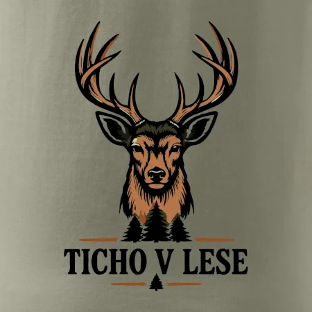 Ticho v lese jelení minimalistický motiv