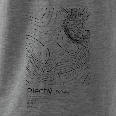 Plechý - vrstevnice v obdélníku