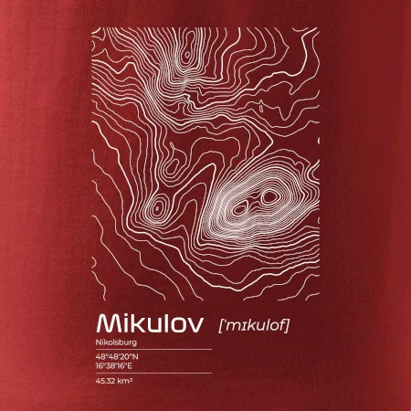 Mikulov - vrstevnice v obdélníku