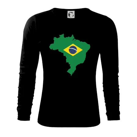 Brazílie vlajka v mapě