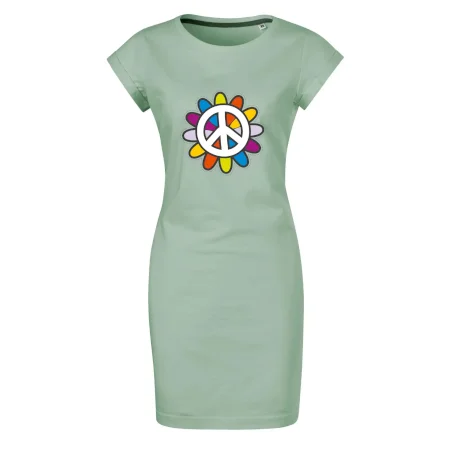 Peace symbol s kreslenou květinou