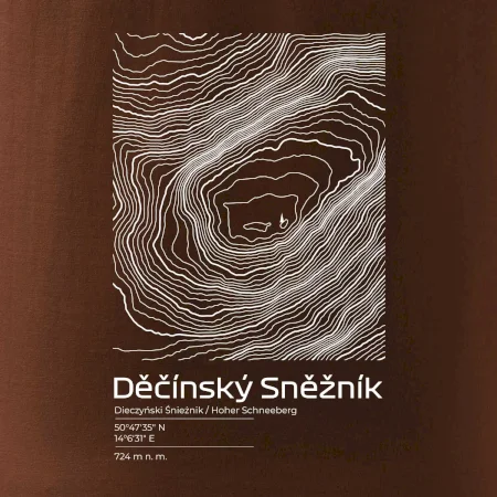 Děčínský Sněžník - vrstevnice v obdélníku