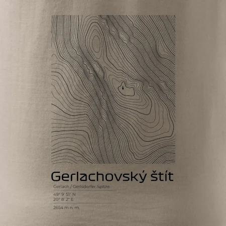 Gerlachovský štít - vrstevnice v obdélníku