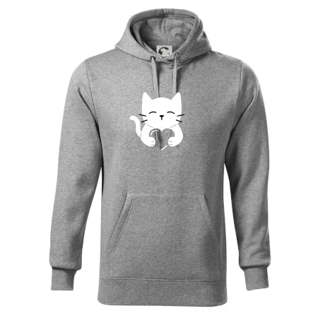 Kočka drží srdce