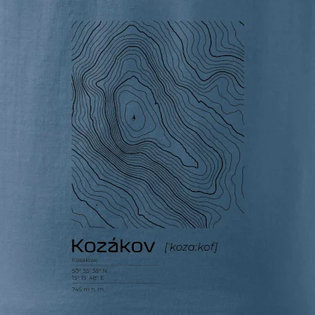 Kozákov - vrstevnice v obdélníku