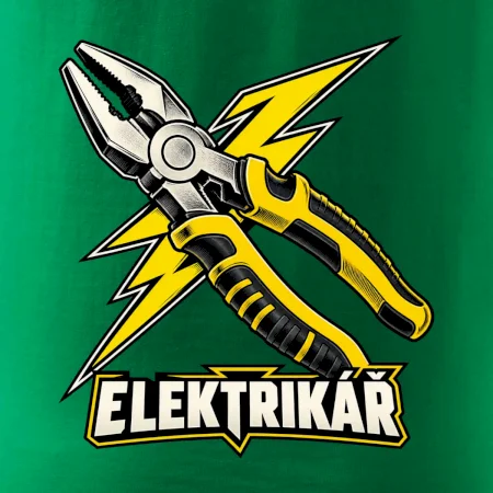 Elektrikář s bleskem a kleštěmi