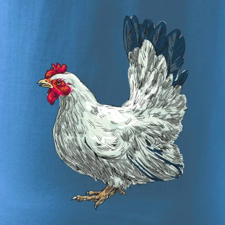 Slepice kreslená bílá