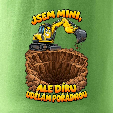 Mini bagr udělá pořádnou díru