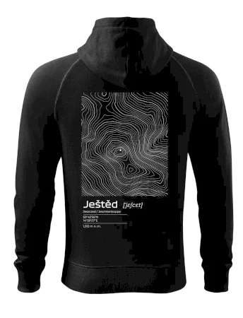 Ještěd - vrstevnice v obdélníku