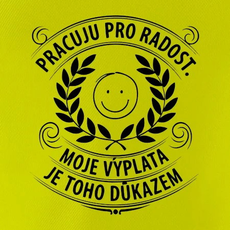 Pracuju pro radost. moje výplata je toho důkazem