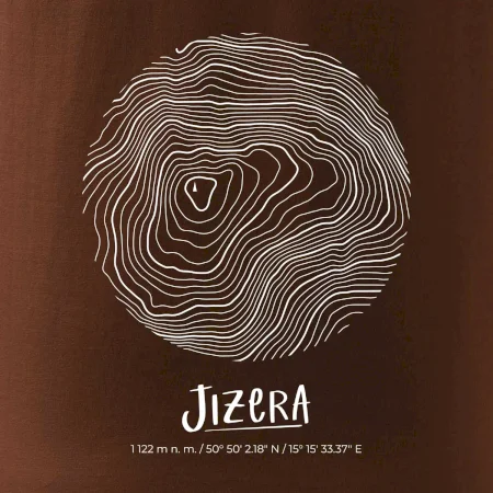 Jizera - vrstevnice v kruhu