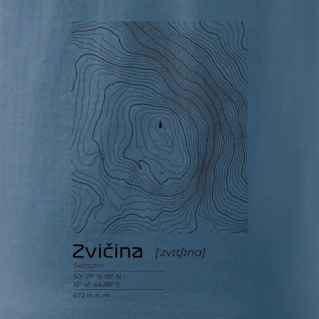 Zvičina - vrstevnice v obdélníku