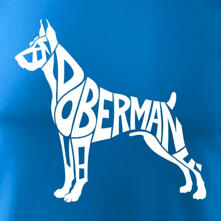 Doberman - nápis v tělě