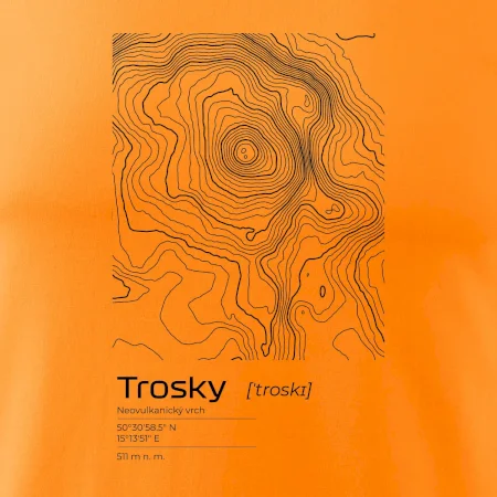 Trosky - vrstevnice v obdélníku