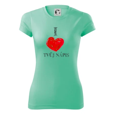 I love malované srdce - vlastní nápis
