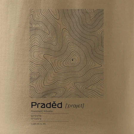Praděd - vrstevnice v obdélníku
