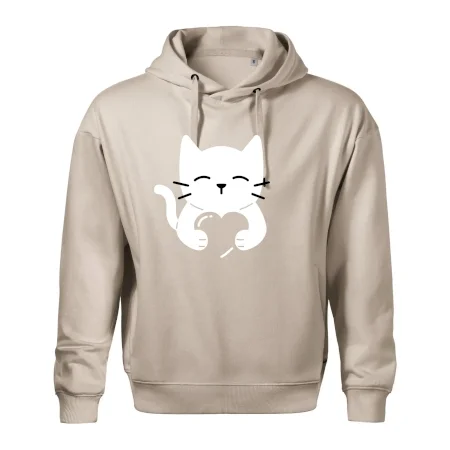 Kočka drží srdce