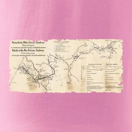 Mapa Báňské dráhy z Moravské Ostravy do Doubravy