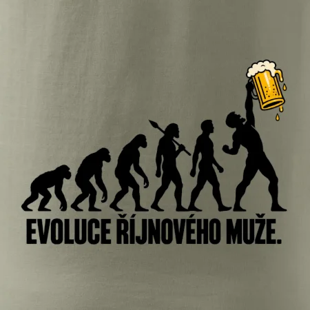 Evoluce říjnového muže s velkým půllitrem piva