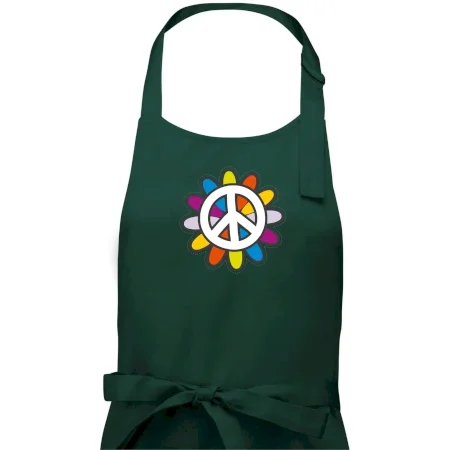 Peace symbol s kreslenou květinou