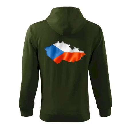 Česká vlajka v obrysu republiky