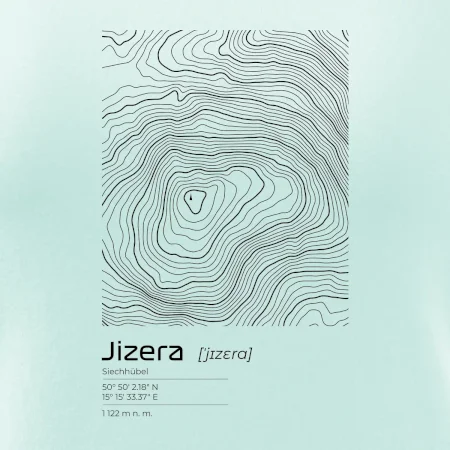 Jizera - vrstevnice v obdélníku