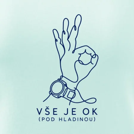 Vše je ok potápěčský signál rukou kreslený jednou linkou