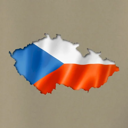 Česká vlajka v obrysu republiky